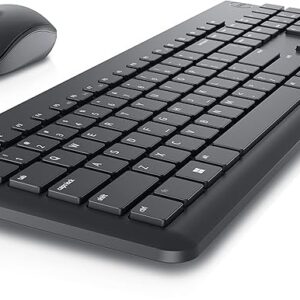 dell km3322w wireless usb keyboard and mouse combo, anti fade & spill resistant keys, up to 36 month battery life, 3y advance exchange warranty black